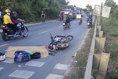 Hà Nội: Tử vong trên đường vì mũ của người đi trước văng vào mặt