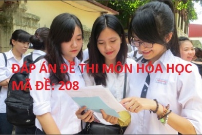 Đáp án môn Hóa học mã đề 208 THPT 2017 chính xác nhất