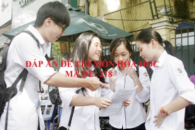 Đáp án môn Hóa học mã đề 218 THPT 2017 chính xác nhất