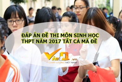 Đáp án môn Sinh học kỳ thi tốt nghiệp THPT quốc gia năm 2017