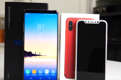 Galaxy Note 8 đọ dáng bản mẫu iPhone 8