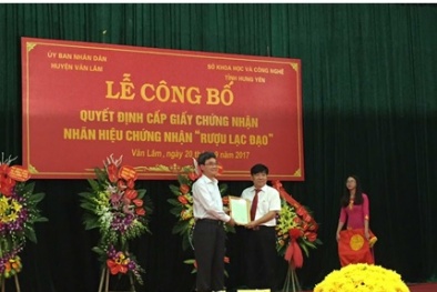 Hưng Yên: Công bố Nhãn hiệu chứng nhận 'Rượu Lạc Đạo'