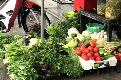 Mưa lớn triền miên, rau muống có giá 10.000đ/mớ