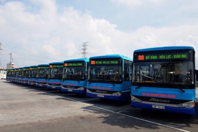 Hà Nội đưa 11 xe buýt chất lượng cao hoạt động tại tuyến Mỹ Đình-Hòa Lạc-Xuân Mai