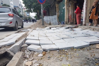 Hàng loạt sai phạm trong việc lát đá vỉa hè Hà Nội được Thanh tra chỉ rõ