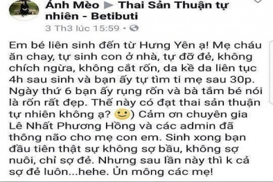 Tự sinh con tại nhà coi chừng những tai biến chết người