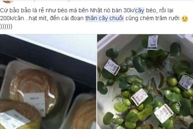 Khúc chuối Việt Nam 10cm bán ở chợ Nhật có giá 280 nghìn đồng