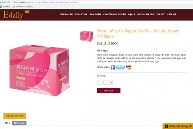 Nước uống Collagen Edally được nghệ sĩ hài nổi tiếng 'khen ngợi' lưu hành không phép