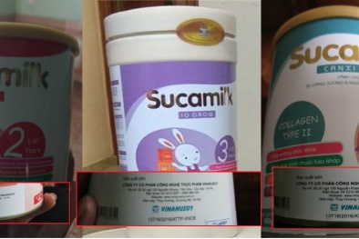 Ba loại sữa Sucamilk “chung” một số công bố, người tiêu dùng hoang mang
