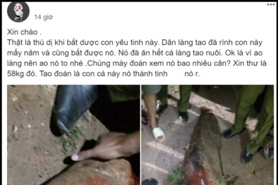 Ninh Bình: Xôn xao cả làng vây bắt được cá trê ‘thành tinh’ nặng 58 kg bằng người trưởng thành
