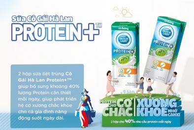 Cô gái Hà Lan ra mắt sữa tiệt trùng có đường Protein+TM mới