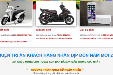 Cảnh giác trước hàng loạt trang web 'lừa đảo' chương trình trúng thưởng