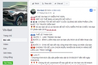 Thực hư thông tin VinFast tặng miễn phí 80 ô tô ‘made in Vietnam' mới cho người dùng