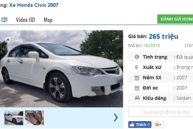Chiếc ô tô Honda cũ này đang rao bán nhiều nhất ở tầm giá 200 triệu tại Việt Nam