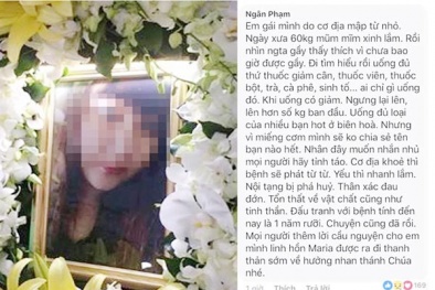 Cô gái tử vong vì uống thuốc giảm cân nhiều năm