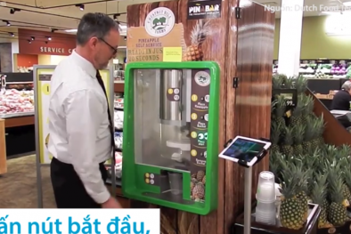 Máy cắt gọt dứa trong 20 giây