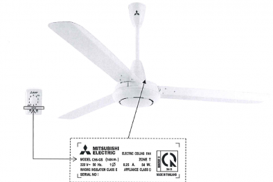 Cảnh báo: Dùng quạt trần Mitsubishi Electric có thể gây mất an toàn
