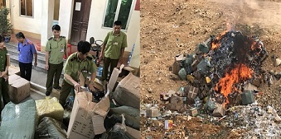 Lạng Sơn tiêu hủy lượng lớn mỹ phẩm, đồ chơi nhập lậu