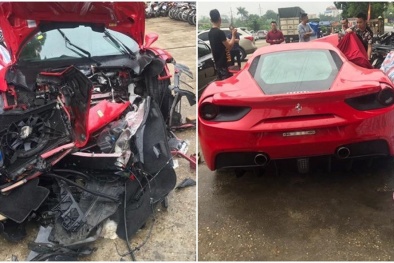 Hé lộ nguyên nhân khiến siêu xe Ferrari của Tuấn Hưng gặp nạn trên cao tốc