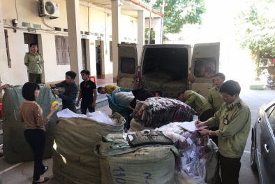 Lô hàng quần áo, giầy Trung Quốc nhập lậu về Việt Nam tiêu thụ bị tóm gọn
