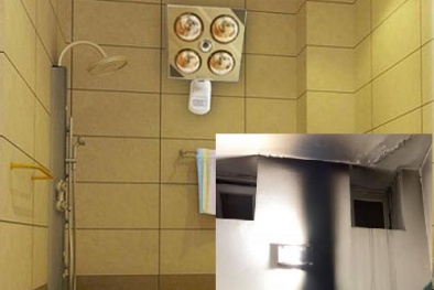 Đèn sưởi nhà tắm nổ như pháo hoa, cách lắp đặt an toàn