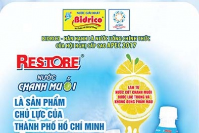Nước giải khát Chanh muối Restone của Bidrico được chọn là sản phẩm công nghiệp chủ lực của TPHCM
