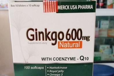 Thu hồi sản phẩm thực phẩm bảo vệ sức khỏe Ginkgo 600