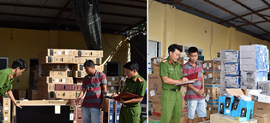 Thu giữ lượng lớn ti vi màn hình phẳng, loa vi tính không rõ nguồn gốc xuất xứ