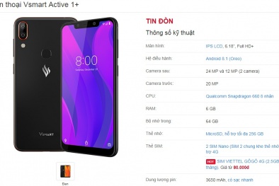 4 điện thoại Vsmart chính thức lên kệ online: Lộ cấu hình chi tiết