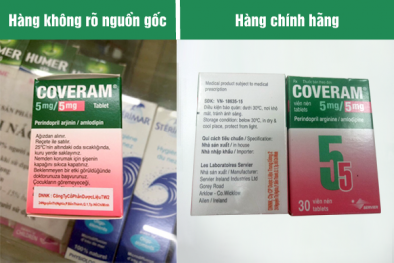 Cách phân biệt hàng thật - hàng giả với sản phẩm thuốc Coveram 5mg/5mg