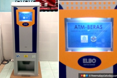 Cận cảnh chiếc máy ATM chỉ rút được gạo ở Malaysia