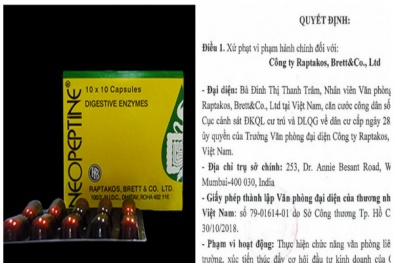 Sản xuất thuốc viên nang cứng Neopeptine không đạt tiêu chuẩn bị xử phạt