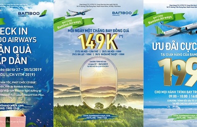 Cơ hội mua hàng ngàn vé với giá từ 149.000 VND của Bamboo Airways