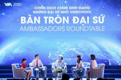 Ngôi sao điện ảnh Dương Tử Quỳnh thảo luận bàn tròn với các 'Đại sứ nhỏ' Vinschool trong chiến dịch #3500 lives