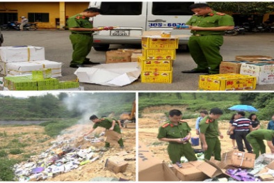 Lạng Sơn: Liên tiếp thu giữ, tiêu hủy lượng lớn hàng hóa nhập lậu