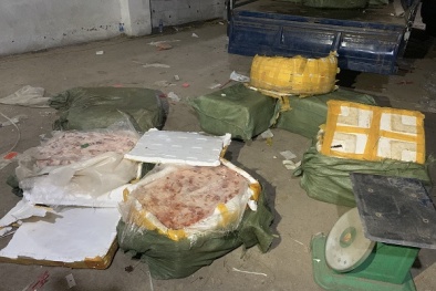 Liên tiếp 'tóm' 950 kg nầm lợn đông lạnh không rõ nguồn gốc