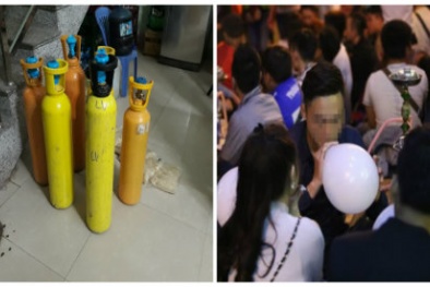 Thu giữ 4 bình khí cười không rõ nguồn gốc tại quán Karaoke