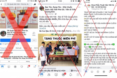 Mạo danh Bệnh viện TWQĐ 108 để quảng cáo dược phẩm, dịch vụ khám bệnh