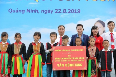 Trẻ em Quảng Ninh đón nhận ngôi trường mới từ Chủ tịch Quốc hội và hơn 71 ngàn ly sữa từ Quỹ sữa