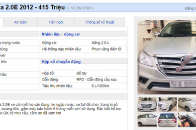 ‘Phát sốt’ với loạt ô tô cũ 7 chỗ rao bán giá chỉ hơn 400 triệu đồng tại Việt Nam