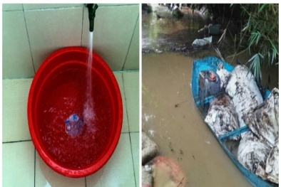 Nghi 'thủ phạm' đổ dầu thải ra khe núi khiến nguồn nước sạch Hà Nội có mùi 'lạ'