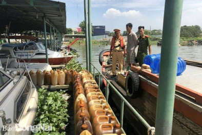 Bắt vụ vận chuyển dầu DO không rõ nguồn gốc