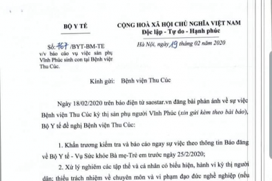 Yêu cầu Bệnh viện Thu Cúc khẩn trương báo cáo việc kỳ thị sản phụ người Vĩnh Phúc