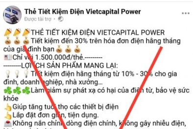 Cảnh báo về quảng cáo lừa đảo 'thiết bị tiết kiệm điện', 'thẻ tiết kiệm điện thông minh'