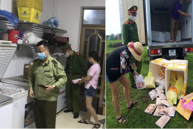 Bày bán thịt gà đông lạnh không rõ nguồn gốc tại Bắc Giang