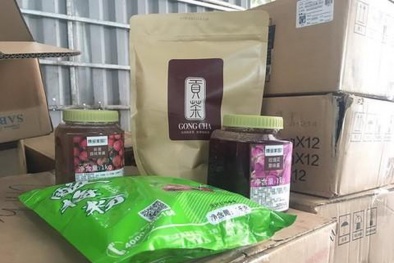 Hàng tấn nguyên liệu trà sữa không rõ nguồn gốc bị thu giữ
