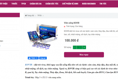 Quảng cáo Viên uống Kovir có tác dụng diệt trừ Virus lừa dối người tiêu dùng