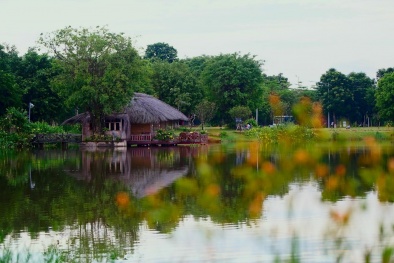 Ngắm bình minh đẹp tựa tranh vẽ tại khu đô thị xanh Ecopark