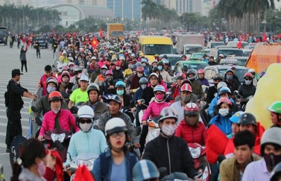 Trận Việt Nam - Indonesia: Kẹt cứng mọi ngả đường, giao thông tắc nghẽn
