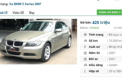 4 chiếc ô tô BMW cũ số tự động này đang rao bán tầm giá 400 triệu tại Việt Nam